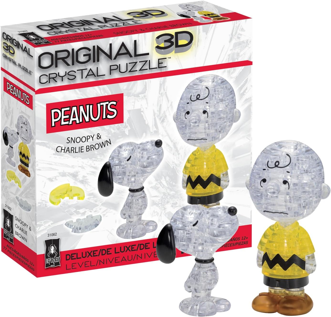 3D Deluxe Crystal Puzzle: Peanuts - Snoopy & Charlie Brown