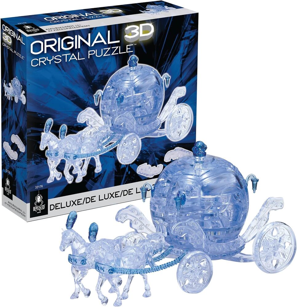 3D Crystal Puzzle - Royal Carriage (Blue/White): 67 Pcs