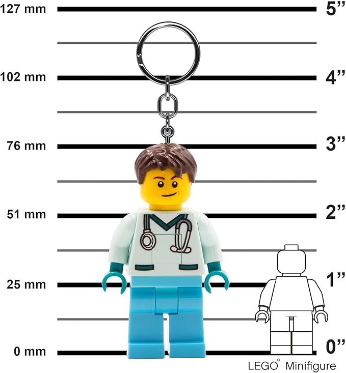 Lego Minifigures Male Nurse Keychain Light