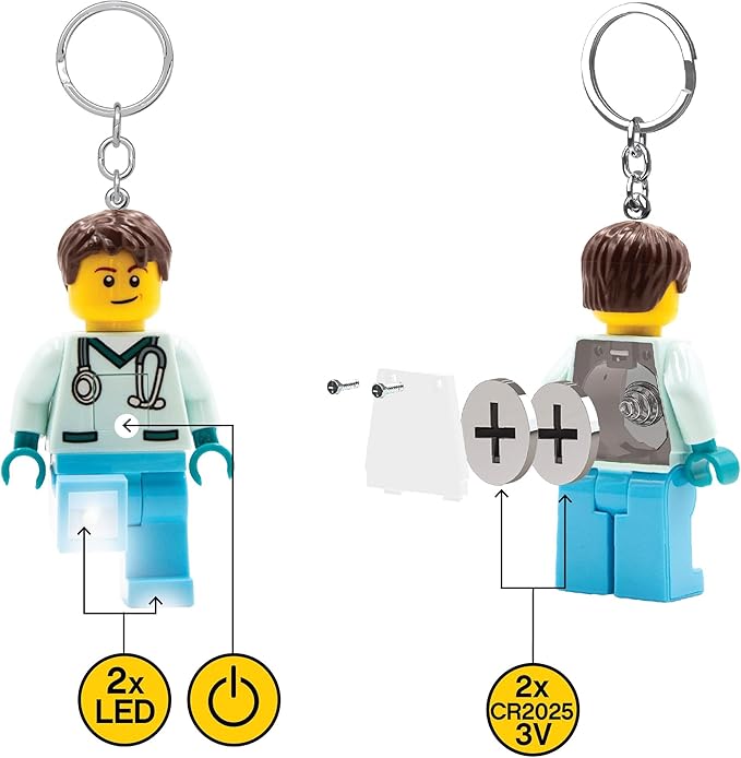 Lego Minifigures Male Nurse Keychain Light