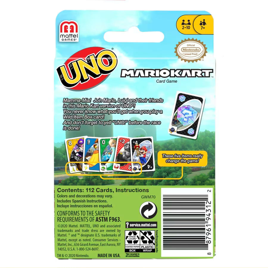 Mario Kart UNO Card Game