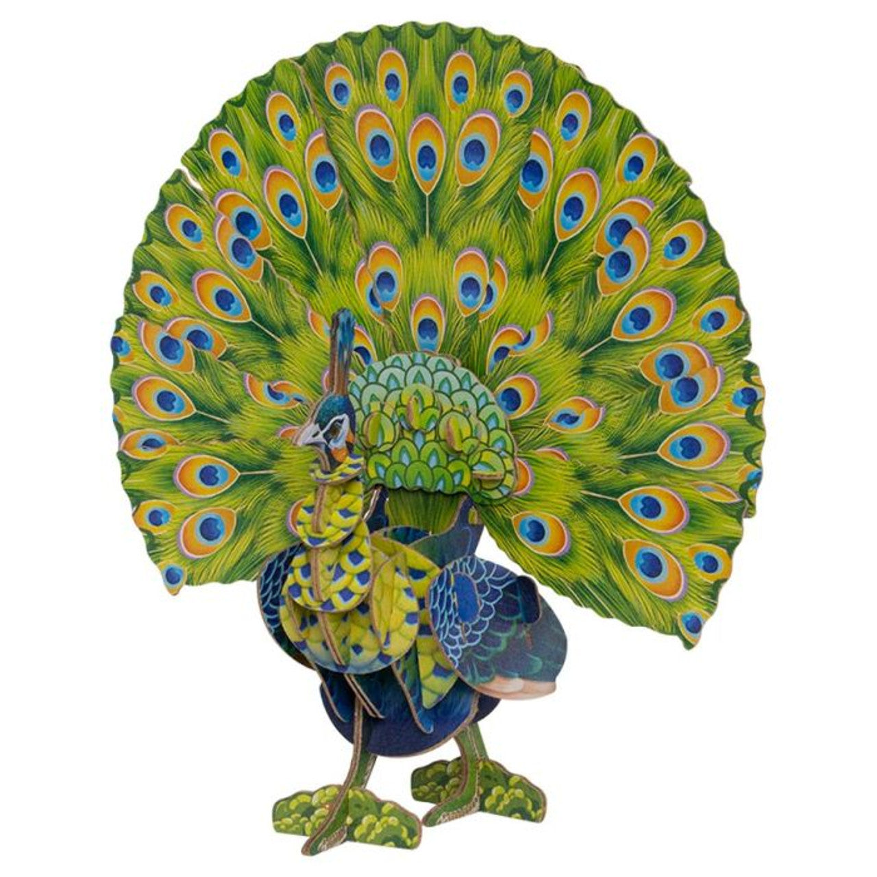 Voices of Nature Green Peafowl 3D Kraft Paper Puzzle