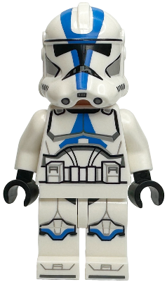 Lego Minifigure Clone Trooper, 501st Legion (Phase 2) - White Arms, Nougat Head, Helmet with Holes (sw1337) (Brand New)