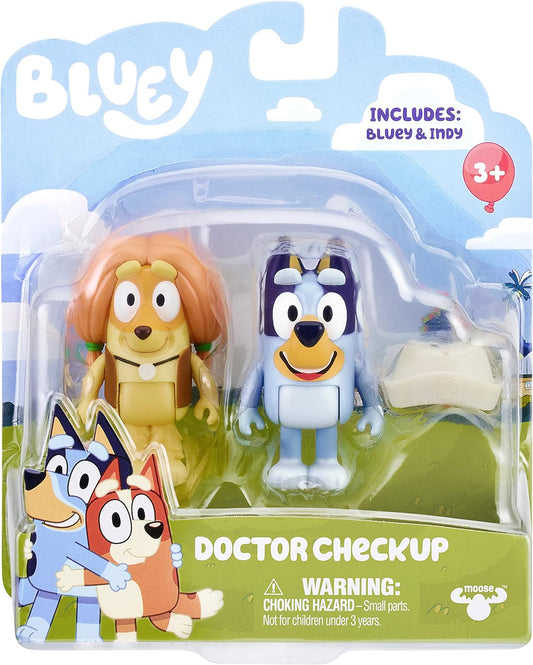 Bluey and Indy Doctors 2 Figure Playset Pack