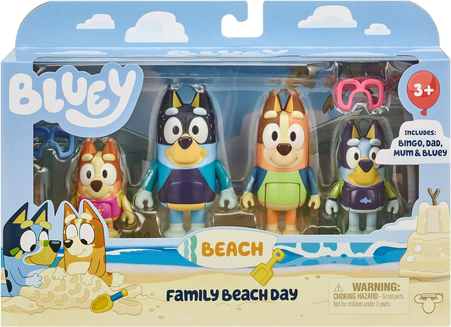 Bluey Figure 4-Pack, Family Beach Day