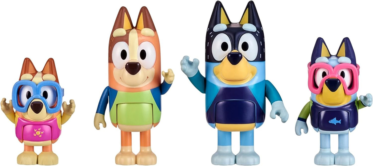 Bluey Figure 4-Pack, Family Beach Day