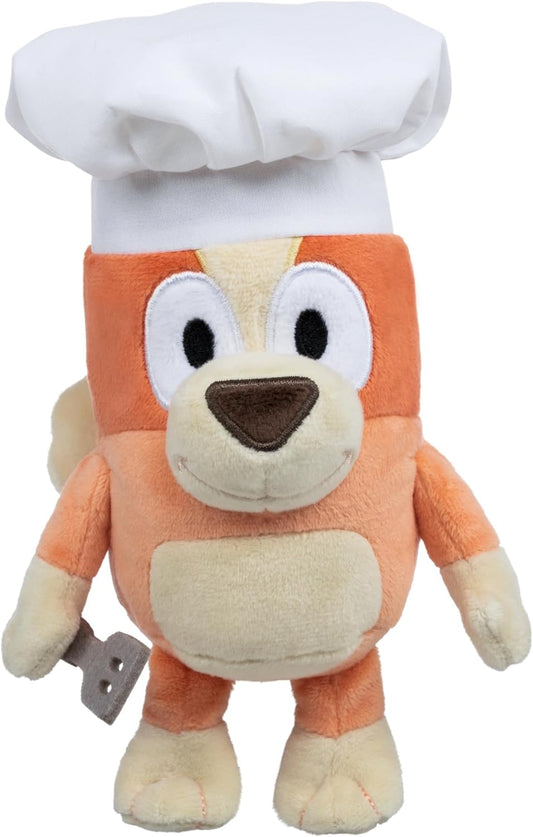 BLUEY Friends Plush Soft Toy: Chef Bingo with Chef Hat and Spatula