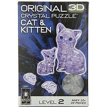 3D Crystal Puzzle: Cat & Kitten (lavender)