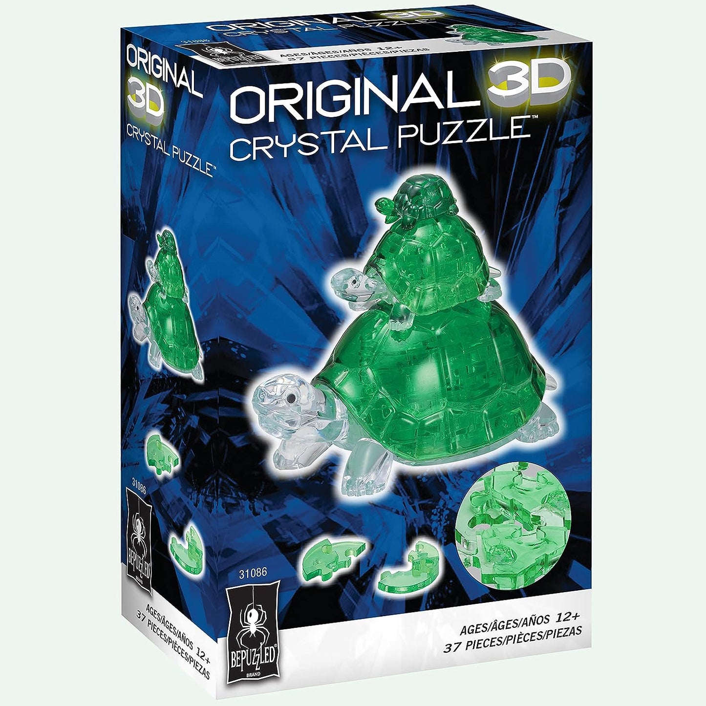 3D Crystal Puzzle: Turtle Family (green)