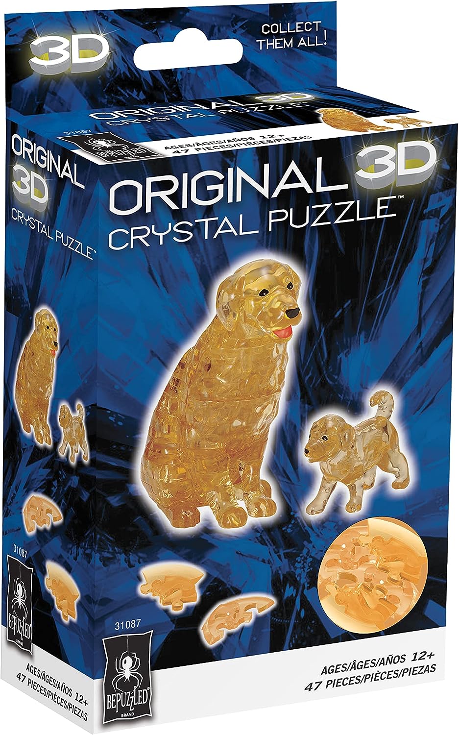 3D Crystal Puzzle: Dog & Puppy (brown)