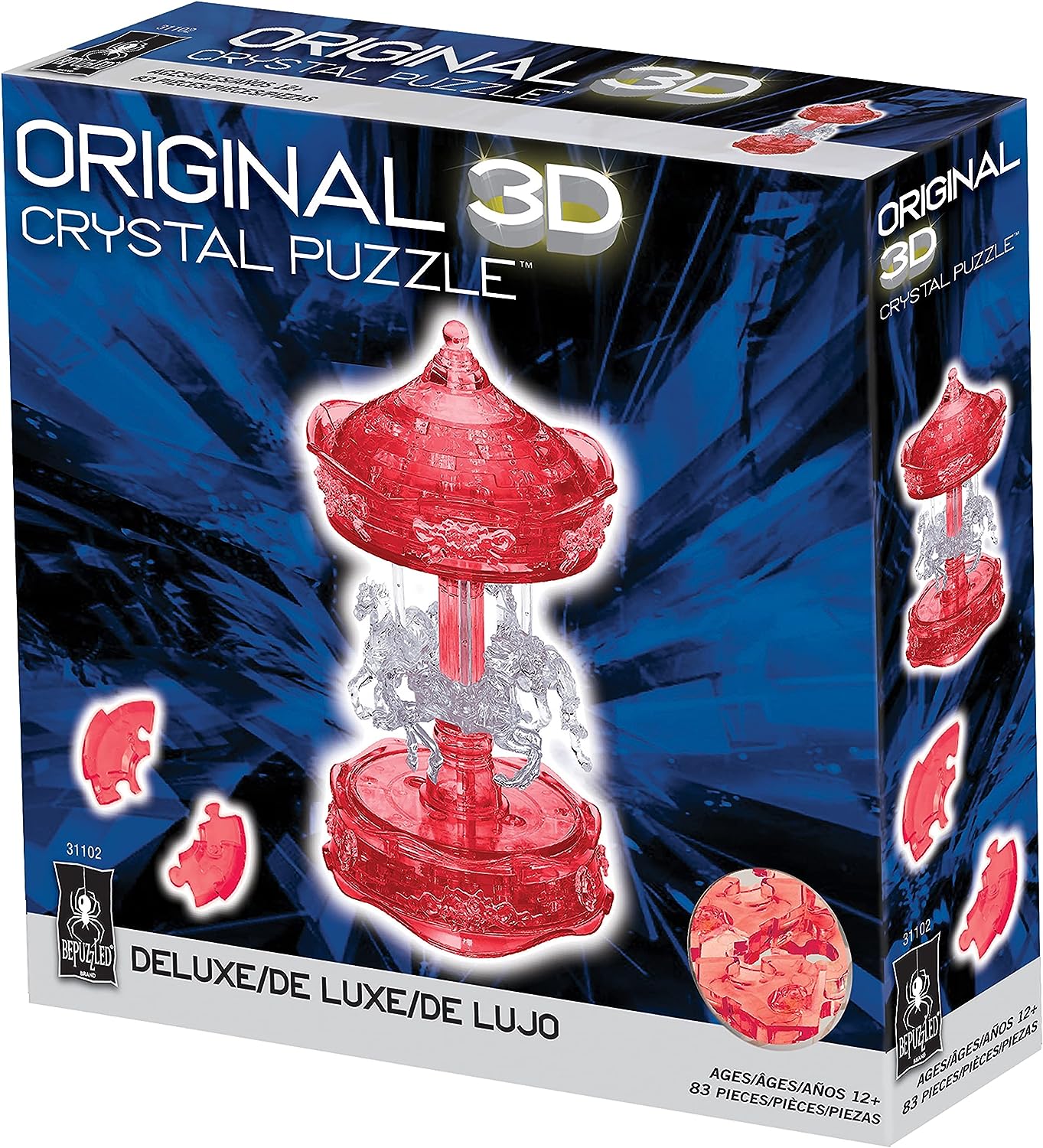 3D Deluxe Crystal Puzzle: Carousel (red/white)