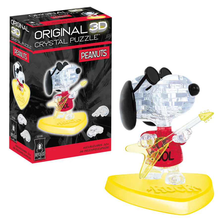 3D Crystal Puzzle - Peanuts Snoopy Joe Cool: 36Pcs