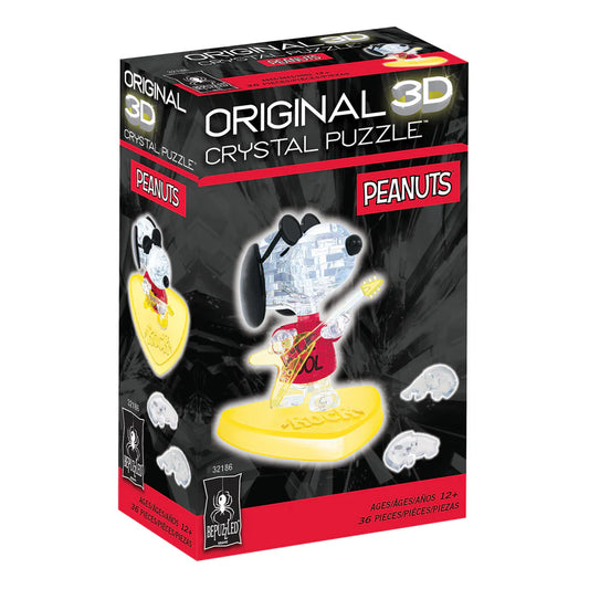 3D Crystal Puzzle - Peanuts Snoopy Joe Cool: 36Pcs