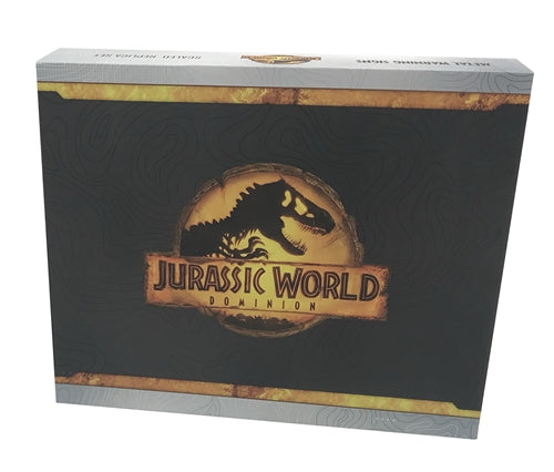 Jurassic World - Metal Warning Signs Scaled Prop Replica