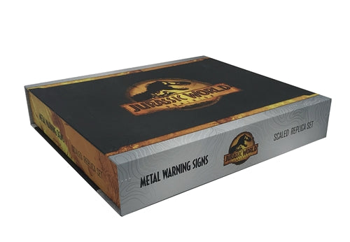 Jurassic World - Metal Warning Signs Scaled Prop Replica