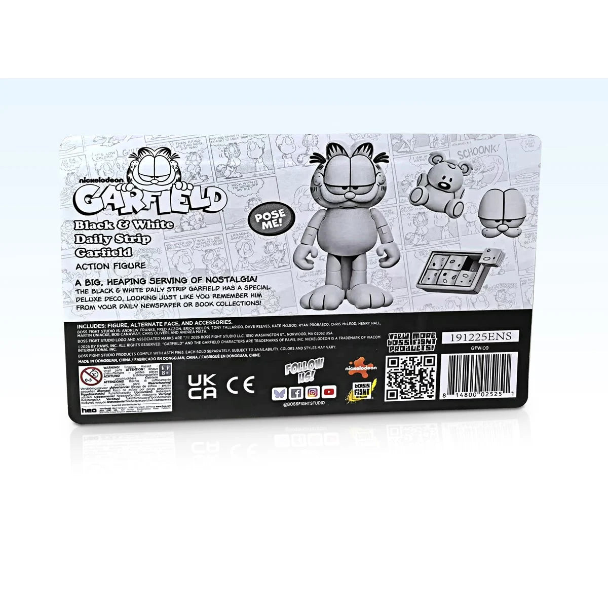Garfield Black and White Daily Comic Strip Action Figure - Entertainment Earth Exclusive
