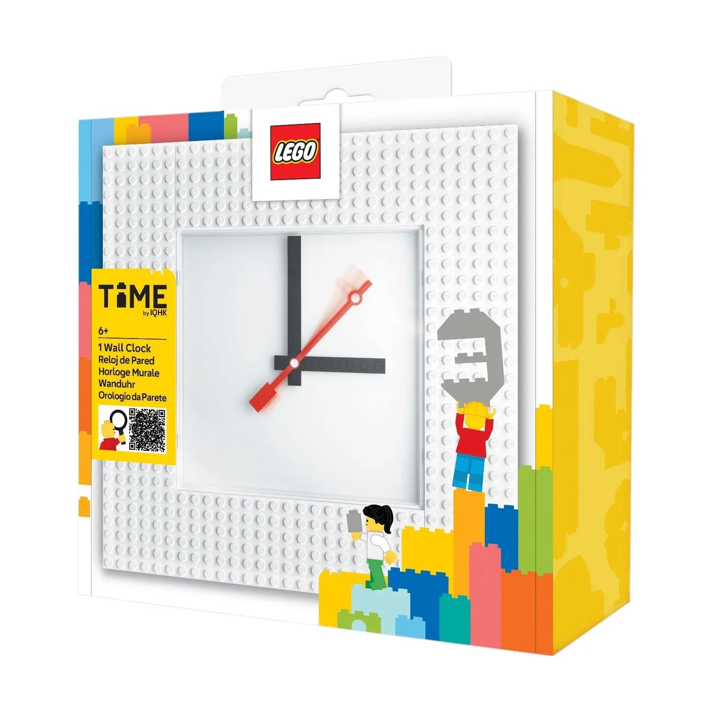 LEGO® Time by IQHK MOC Wall Clock 6x24 White