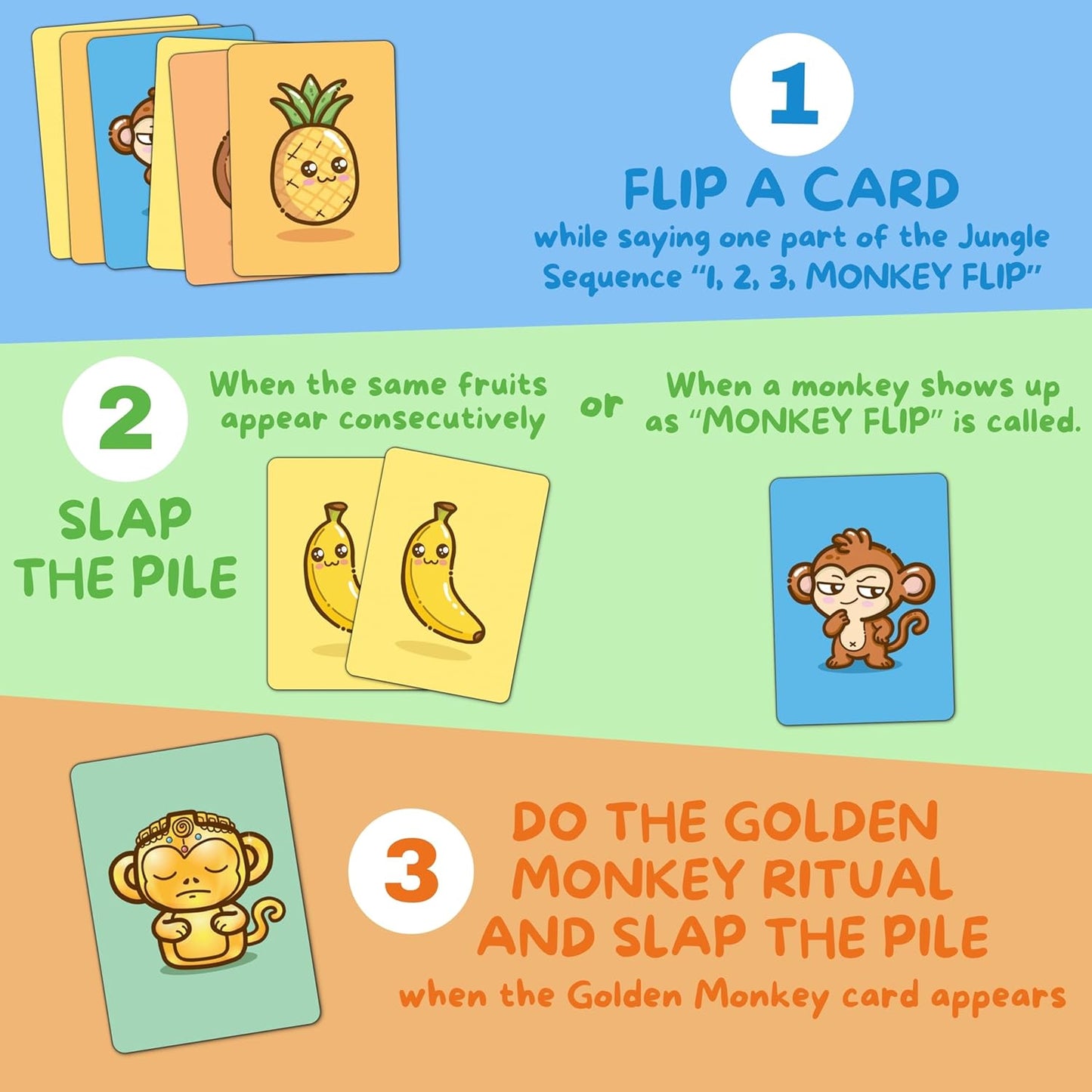 1-2-3 Monkey Flip - Card Game