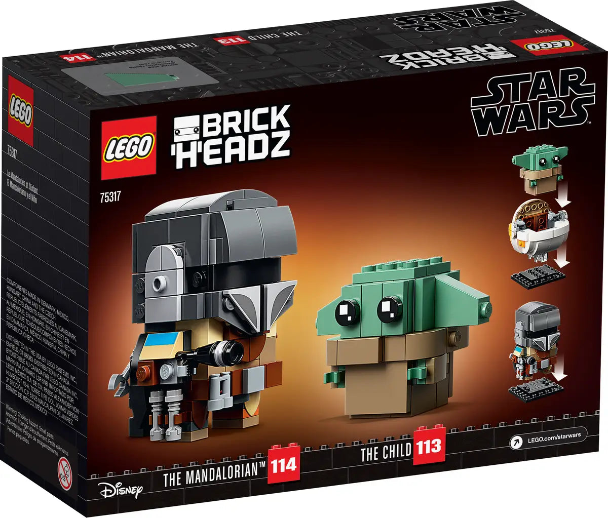 75317 - BrickHeadz The Mandalorian & The Child - Retired