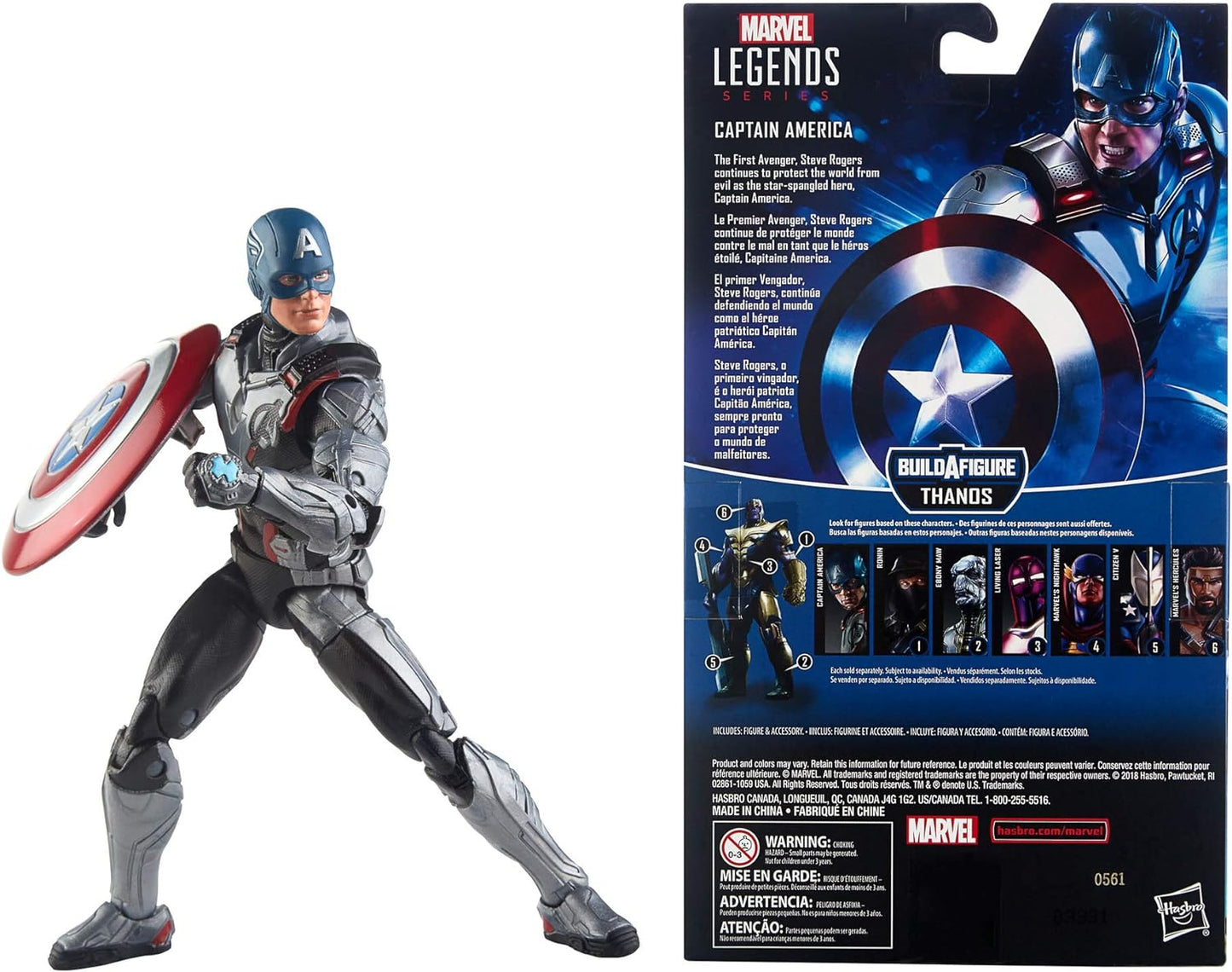 Avengers Hasbro Marvel Legends Series Endgame 6" Captain America Marvel Cinematic Universe Collectible Figure