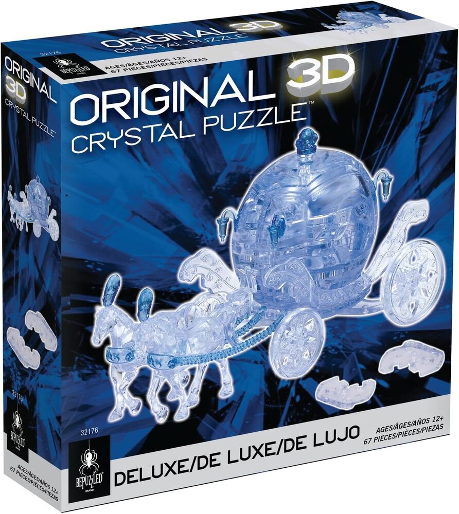 3D Crystal Puzzle - Royal Carriage (Blue/White): 67 Pcs
