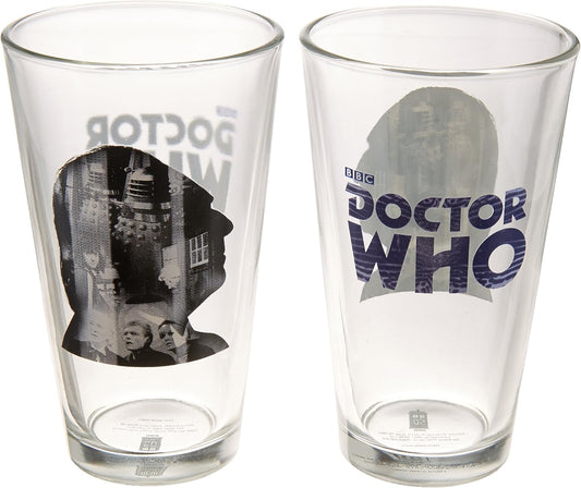Doctor Who (2nd Doctor) 16oz Drinking Glasses - Set of 2