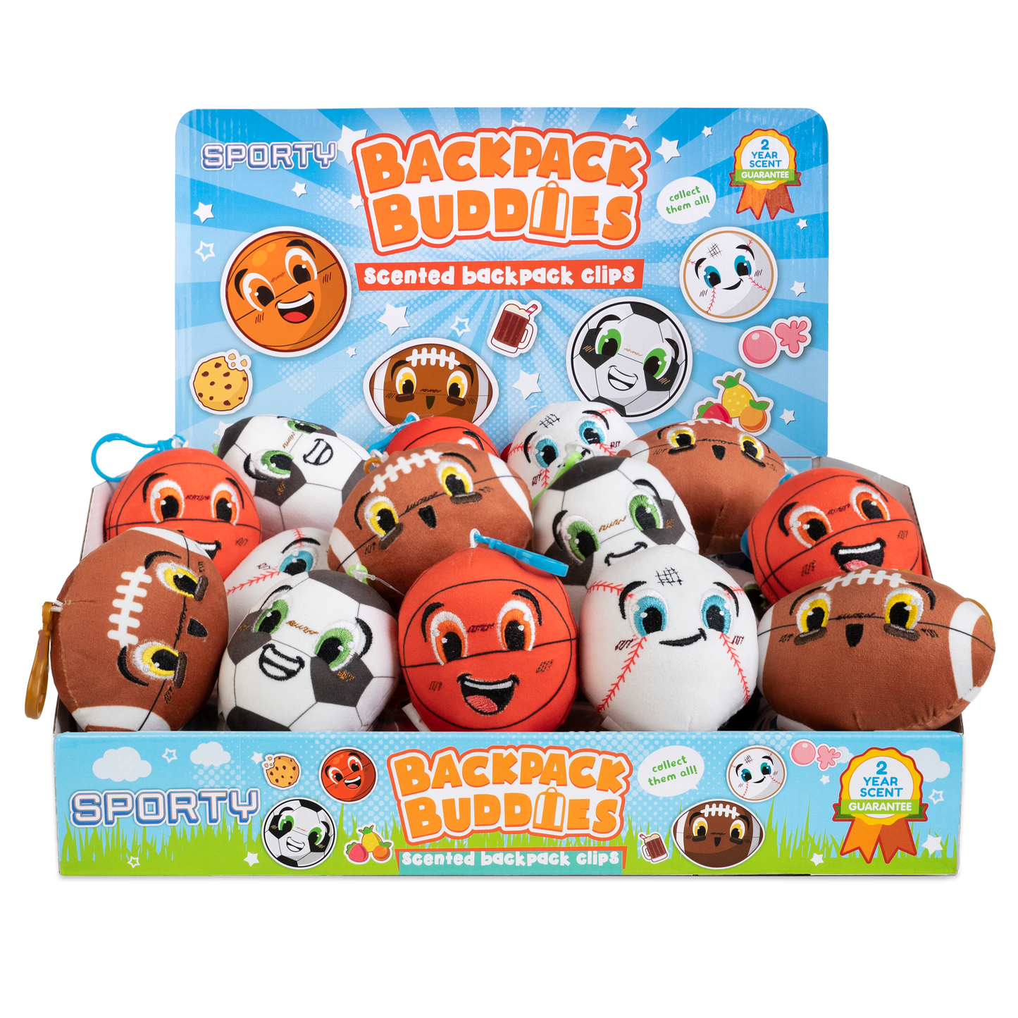 BACKPACK BUDDIES™ –  SPORTY SCENTED PLUSH CLIPS