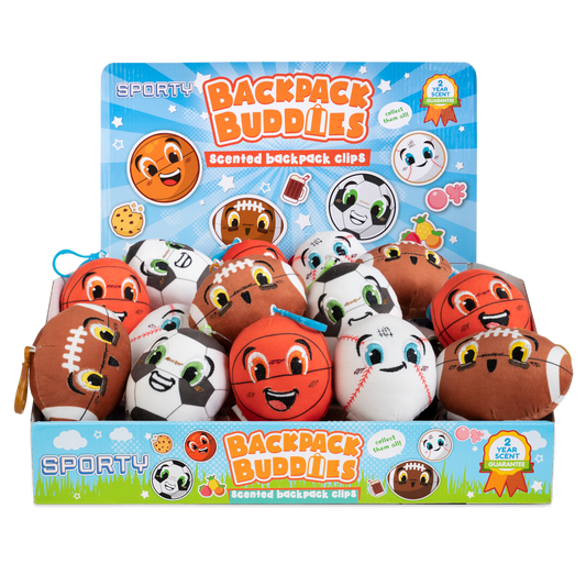 BACKPACK BUDDIES™ –  SPORTY SCENTED PLUSH CLIPS