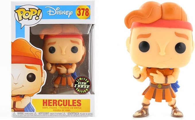 Funko Pop! Disney - Hercules Glow Chase #378 Vaulted , Comes With Pop Protector