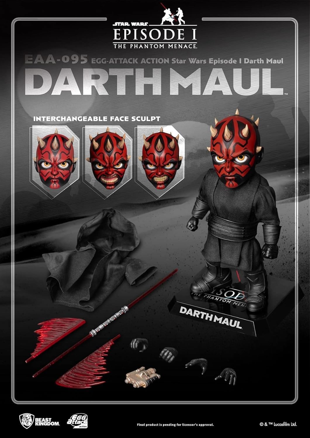 Beast Kingdom Star Wars: The Phantom Menace: Darth Maul EAA-095 Egg Attack Action Figure