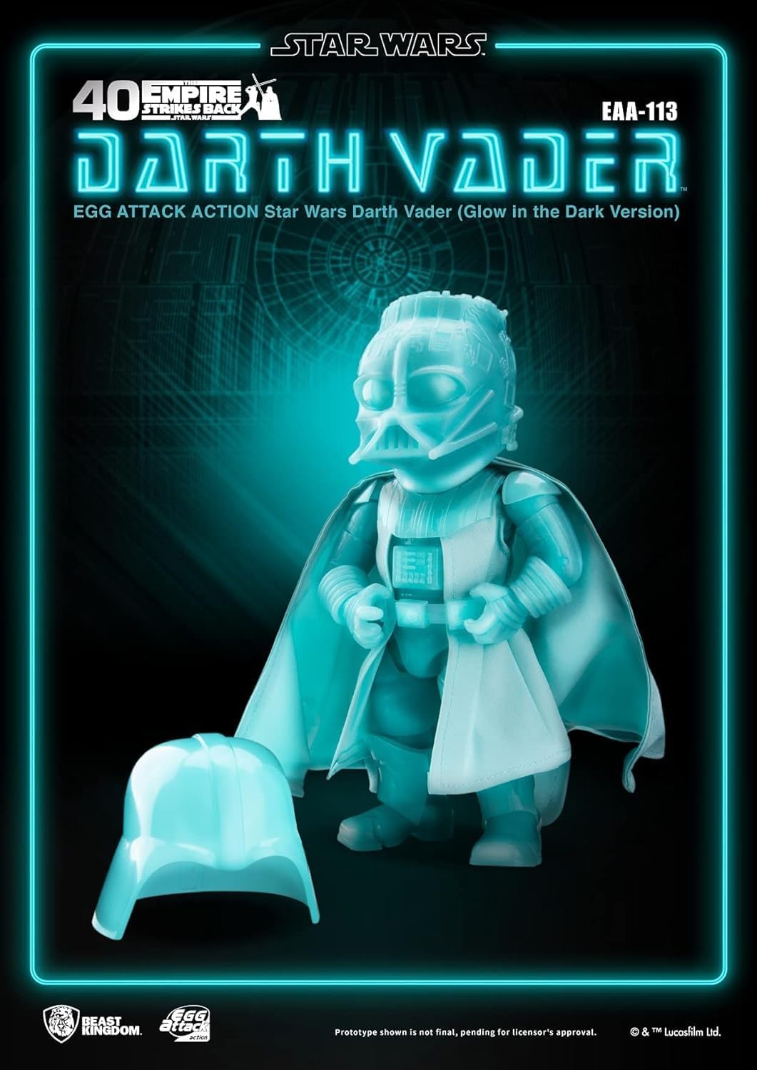 Beast Kingdom Star Wars: Darth Vader EAA-113 (Glow in The Dark Version) Egg Attack Action Figure