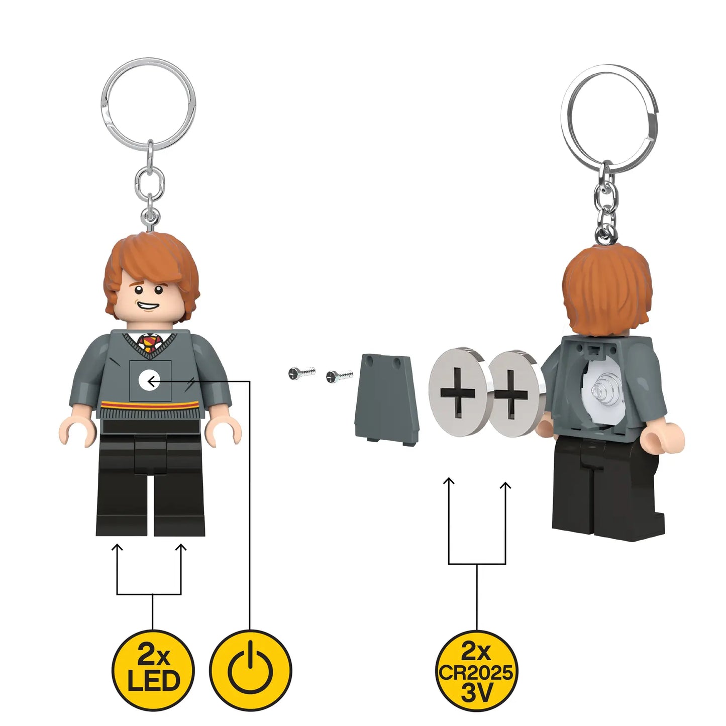 Lego Minifigures Harry Potter Keychain Light Ron Weasley