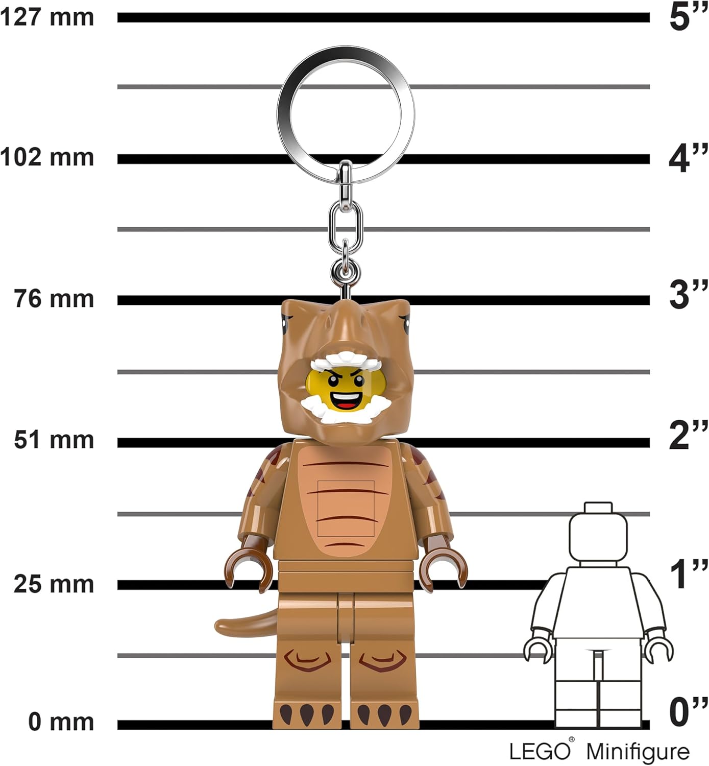 Lego Minifigures Large 3 Inch Tall Figure Keychain Light - T-Rex Costume