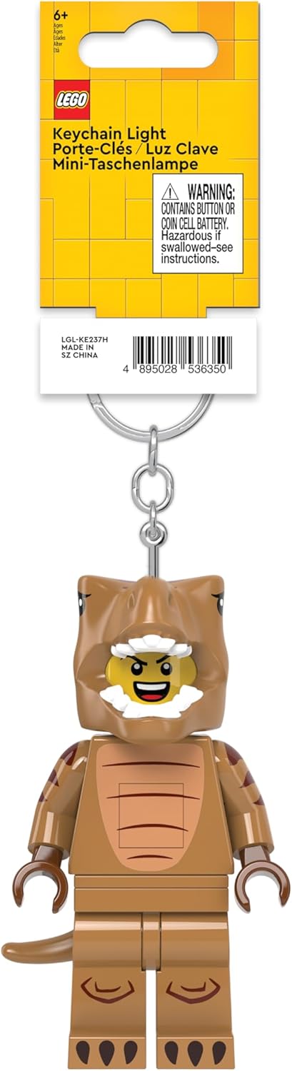 Lego Minifigures Large 3 Inch Tall Figure Keychain Light - T-Rex Costume