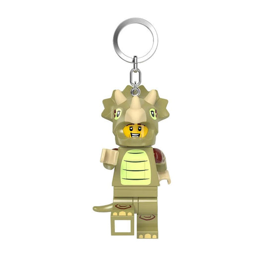 Lego Minifigures Large 3 Inch Tall Figure Keychain Light - Triceratops Costume