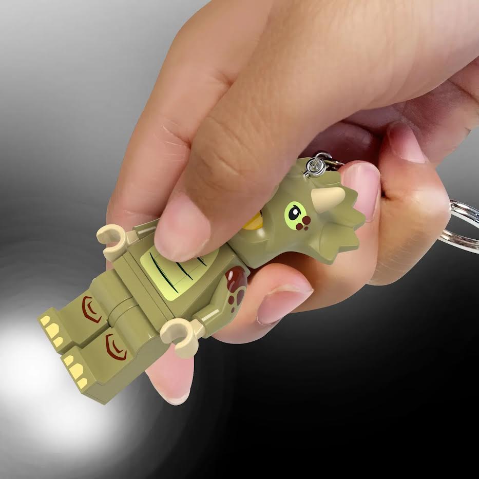 Lego Minifigures Large 3 Inch Tall Figure Keychain Light - Triceratops Costume