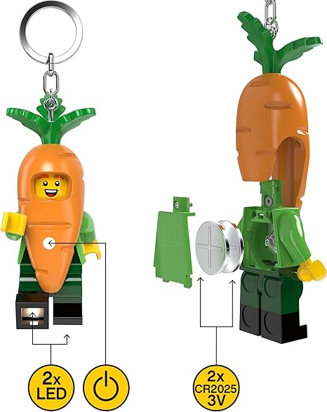 LEGO Minifigures - Large 3 Inch Tall Keychain Light - Carrot Mascot
