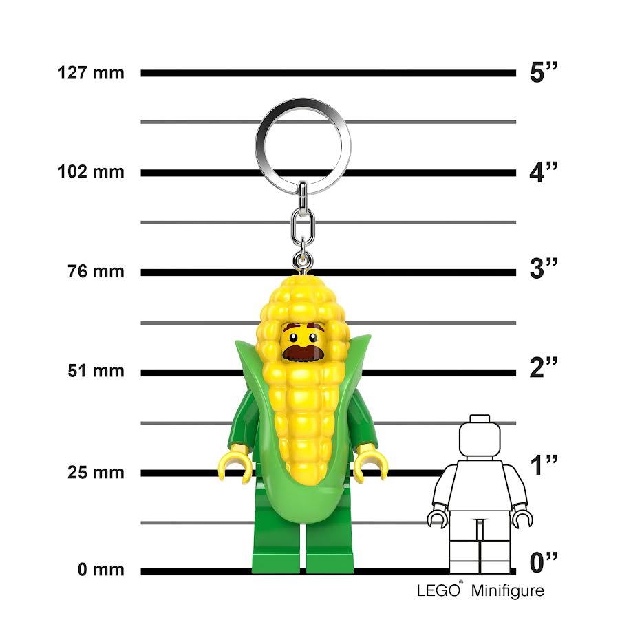 LEGO Minifigures - Large 3 Inch Tall Keychain Light - Corn Cob Mascot