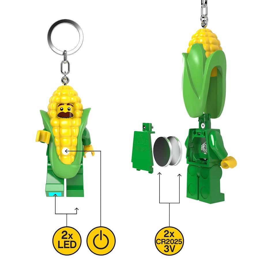 LEGO Minifigures - Large 3 Inch Tall Keychain Light - Corn Cob Mascot