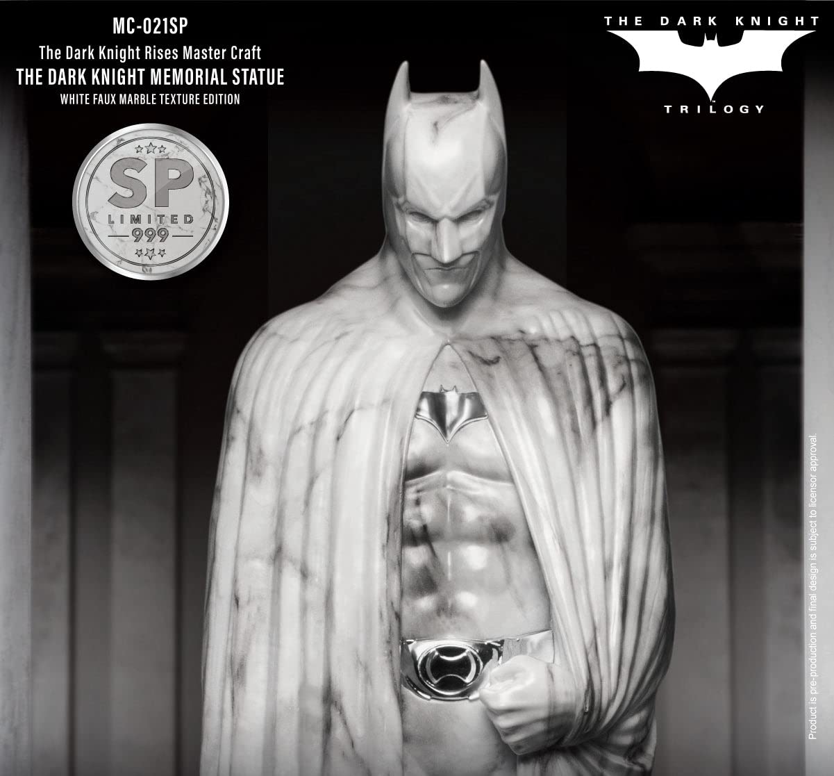 The Dark Knight Rises White Faux Marble Texture Memorial Statue