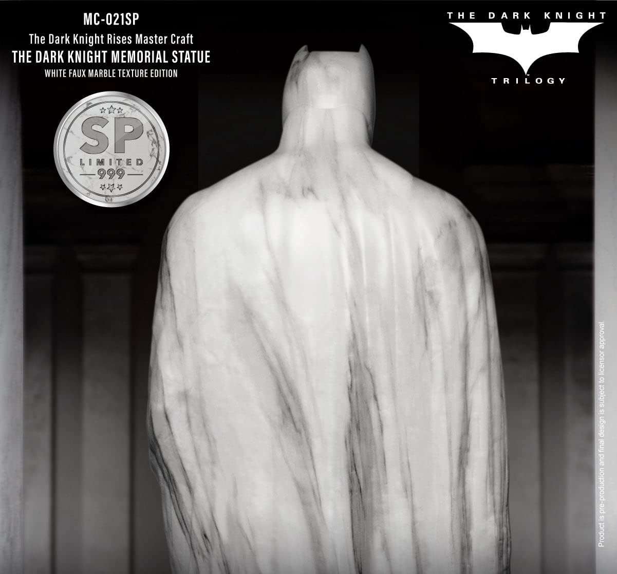 The Dark Knight Rises White Faux Marble Texture Memorial Statue