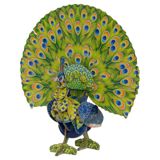 Voices of Nature Green Peafowl 3D Kraft Paper Puzzle