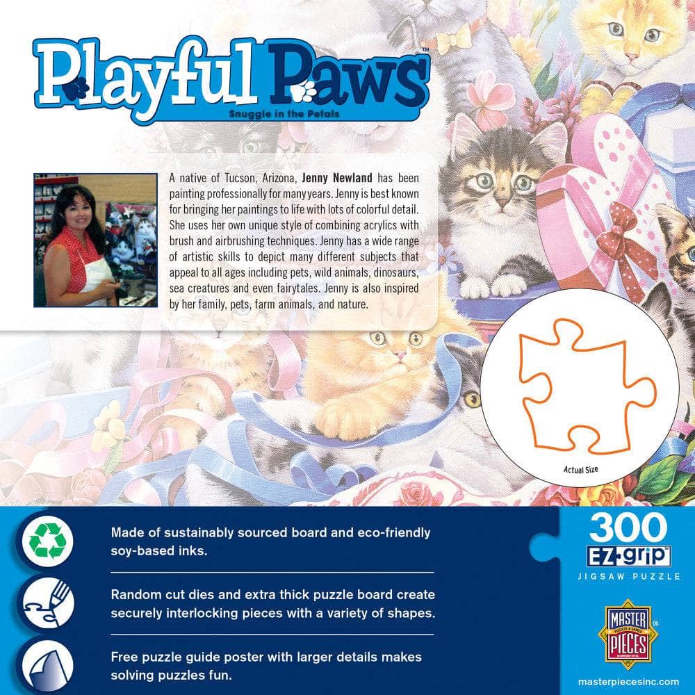 Playful Paws - Snuggle in the Petals 300 Piece EZ Grip Jigsaw Puzzle