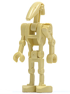 Lego Minifigure Battle Droid - Tan, Angled Arm and Straight Arm (sw0001c)(Brand New)