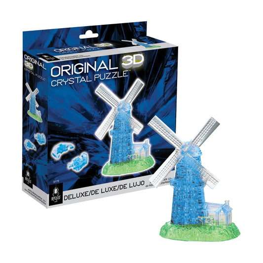 3D Crystal Puzzle: Windmill (White/Blue)
